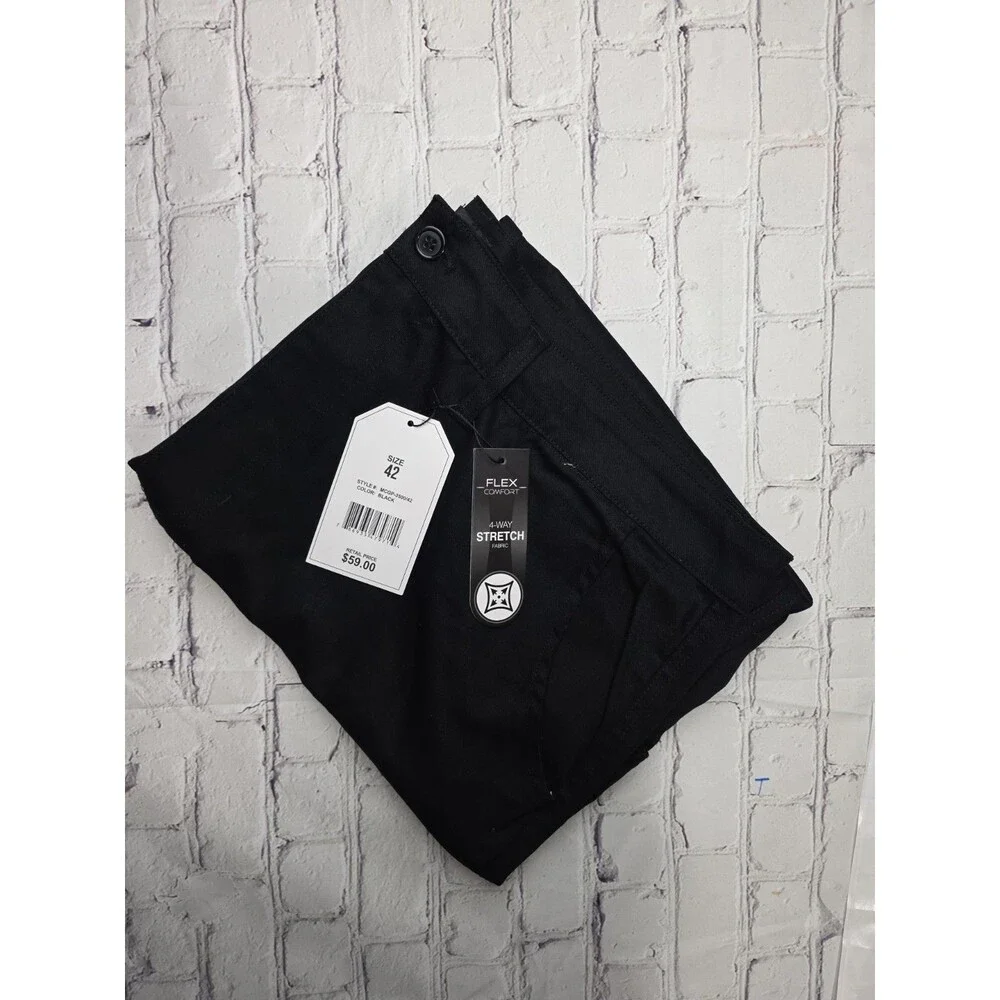 Start Men's Size 42 X 27 Black Straight Leg Work Pants